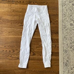 Lululemon White Leggings with mesh